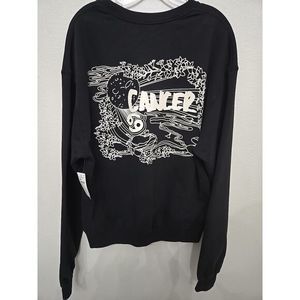 Good American Cancer Zodiac Horoscope Black Crewneck Sweatshirt Size 3‎